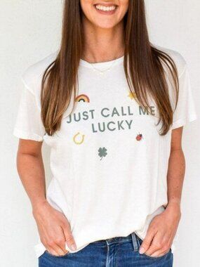 Wildfox Manchester Just Call Me Lucky Tee - S